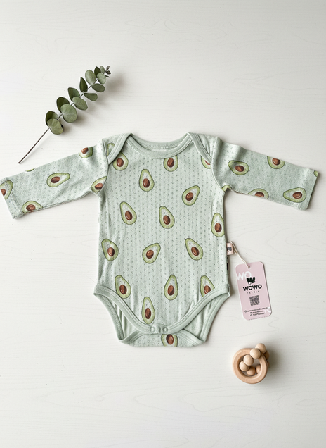Wowo Bodi žakard dug rukav (Avokado) 5644