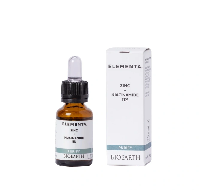 BIOEARTH Cink + niacinamid 11% pročišćavajući SERUM za lice 15 ml 6507