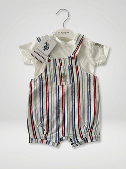U.S. Polo ASSN komplet majica i kombinezon Rugby Multi Stripe 92-98 (24-36 mes)