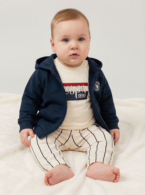 U.S. Polo ASSN komplet Navy 3/1, pantalone, majica i duks 5647