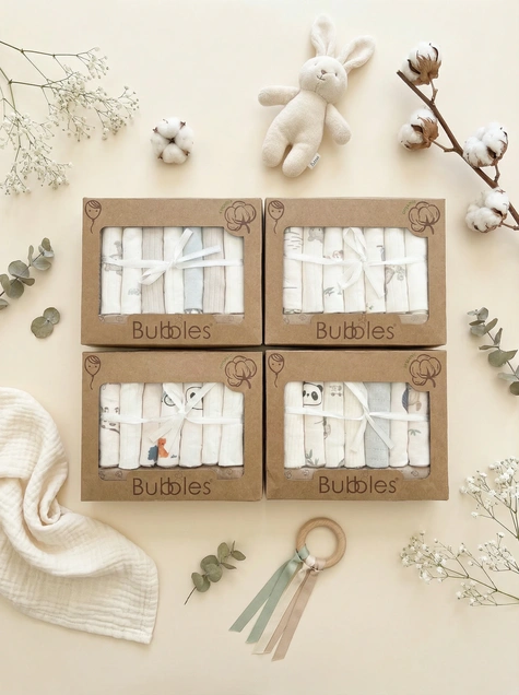 Bubbles set krpica od organskog pamuka 7/1 neutralni dezen 5402