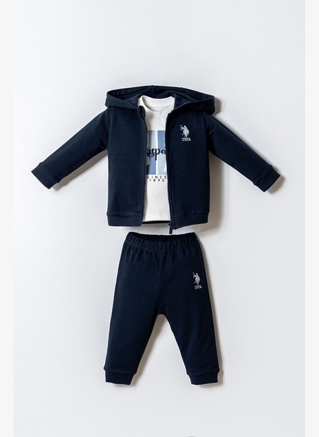U.S. Polo ASSN komplet 3/1 Deep Blue: pantalone, majica i duks USB2903 5928