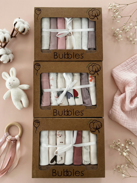 Bubbles set krpica od organskog pamuka 7/1 dezen za devojčice 5400