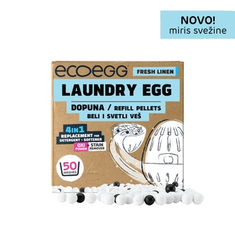 ECOEGG 4u1 Dopuna za deterdžent i omekšivač za beli i svetli veš, Miris svežine-50 pranja