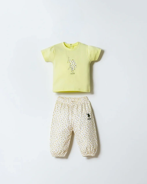 U.S. Polo ASSN komplet majica i pantalone Limoncello Glam USB3023 5557