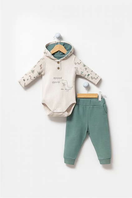 Bubbles komplet 2/1 Dinosaurus 62 (3-6 meseci) (Zelena) 4922