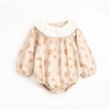 VAUVA Bodi za bebe sa volanima (6-9 m) 68-74 cm Bež cveće 5161