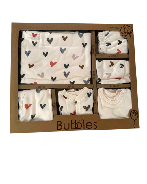 Bubbles set 10/1 za novorođenče od organskog pamuka  Srce 3794