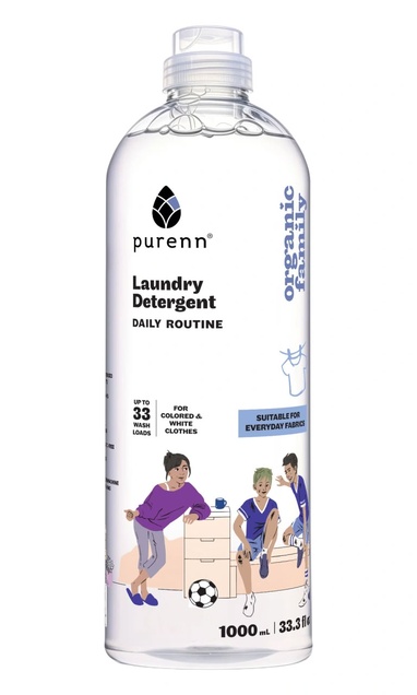 Ekološki univerzalni tečni deterdžent za pranje veša sa nežnom notom slatke maline "DAILY ROUTINE" 1L - Purenn Organic Family 7107