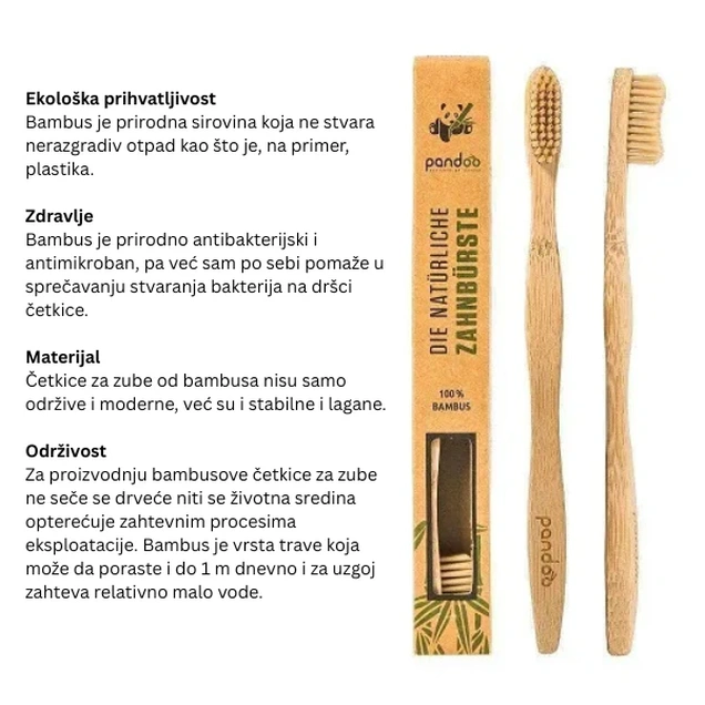 Dečija četkica za zube od bambusa 5282