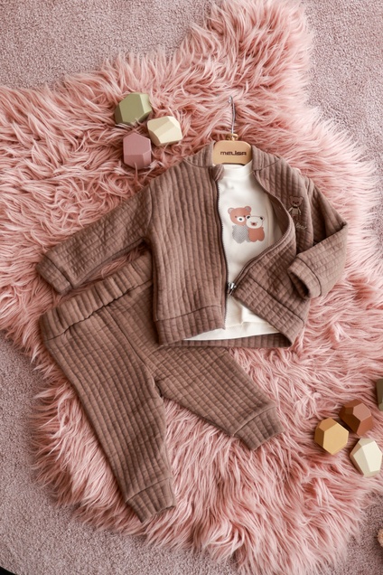 SWEETMELISA Braon komplet trenerka sa majicom 3/1 4813