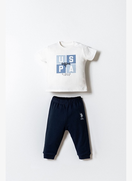 U.S. Polo ASSN komplet 3/1 Deep Blue: pantalone, majica i duks USB2903 5930