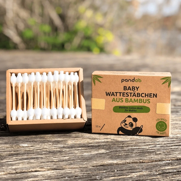 Štapići za uši od bambusa i organskog pamuka za bebe 55 kom (0+) 5239
