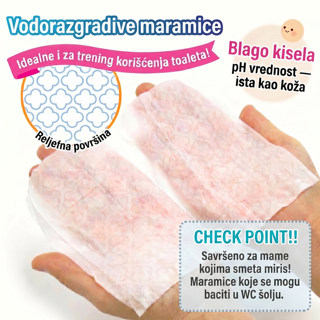Vodorazgradive vlažne maramice/ vlažni wc papir LEC 99.9 % PURE WATER 1212
