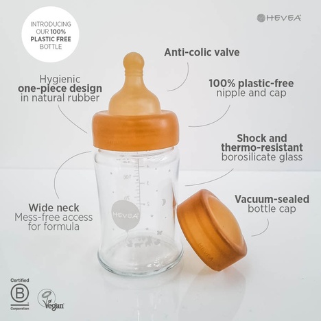 Staklena flašica sa širokim otvorom za bebe 250ml, 2 kom