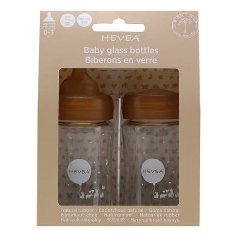 Staklena flašica sa širokim otvorom za bebe 150 ml, 2 kom