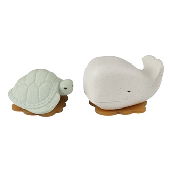 HEVEA Squeeze'N'Splash igračke za kupanje -kit i kornjača, snežno plava i žalfija