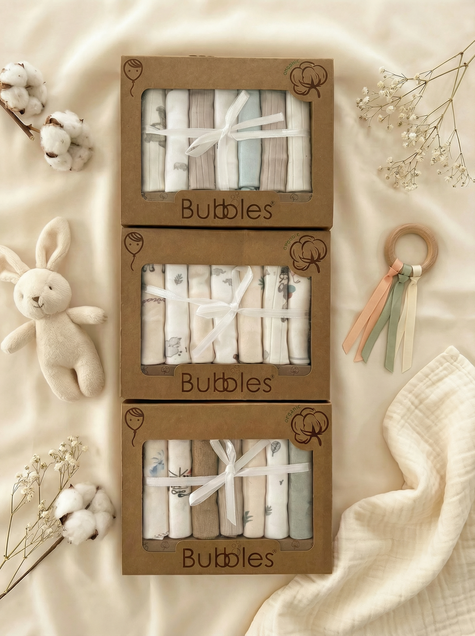 Bubbles set krpica od organskog pamuka 7/1 dezen za dečake 5401