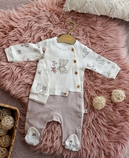 Bubbles zeka sa kapicom you and me (bela,lila) 74 (6-9 mes) 4639