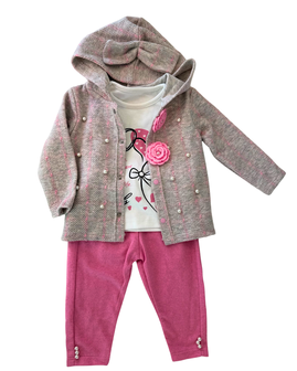 KIDEX roze biser komplet 9 mes