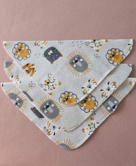 WOWO  flanel bebi krpica  lavići i tigrići narandzasta 4750