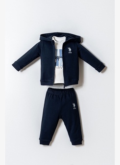 U.S. Polo ASSN komplet 3/1 Deep Blue: pantalone, majica i duks USB2903