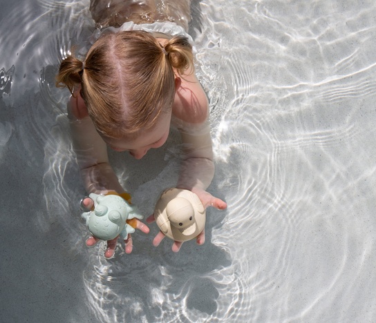 Squeeze'N'Splash igračke za kupanje -Poklon set Gumena patka i žaba, Snežno plava i žalfija 1884