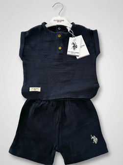 U.S. Polo ASSN Komplet majica i šorts od lana 92-98 (24-36 mes)