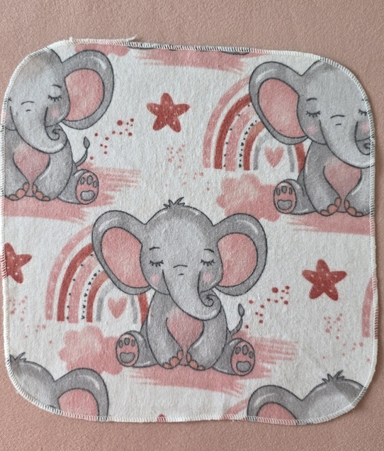 WOWO  flanel bebi krpica  slončić roze boje 4738