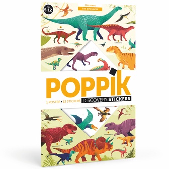 POPPIK Edukativni poster s nalepnicama Otkrića: Dinosaurusa