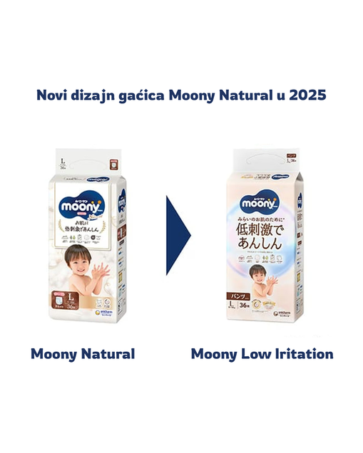 Gaćice Moony Natural / Low Irritation M 4883