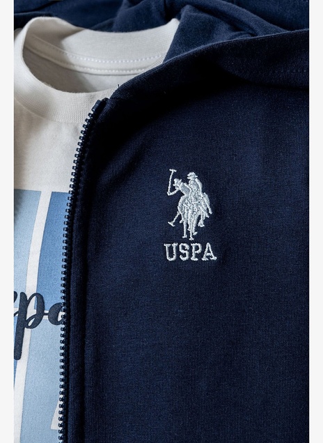 U.S. Polo ASSN komplet 3/1 Deep Blue: pantalone, majica i duks USB2903 5931