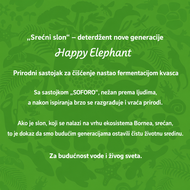 Happy Elephant gel za mašinsko pranje sudova dopuna 800 ml/80 pranja 7128