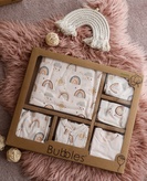 Bubbles set 10/1 za novorođenče od organskog pamuka (Duga)