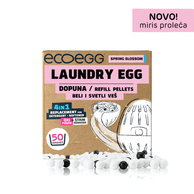 ECOEGG 4u1 Dopuna za deterdžent i omekšivač za beli i svetli veš, Miris proleća-50 pranja 2850