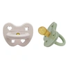 Hevea okrugla cucla od prirodne gume (3-36 mes) 2 kom, Ivory i Mahovina zelena 4984