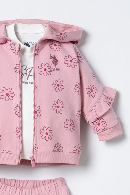 U. S Polo ASSN Komplet trenerka za devojčice 3/1 Pink Flowers USB3248 6853