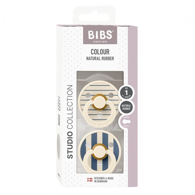 BIBS Studio colour Pin Ivory Steel blue (0-6 meseci) 3378