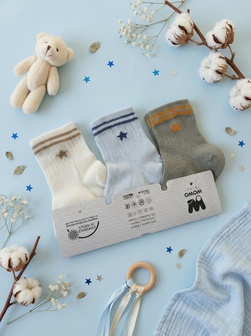 Wowo čarape 3 komada (6-12 mes) (Zvezda)