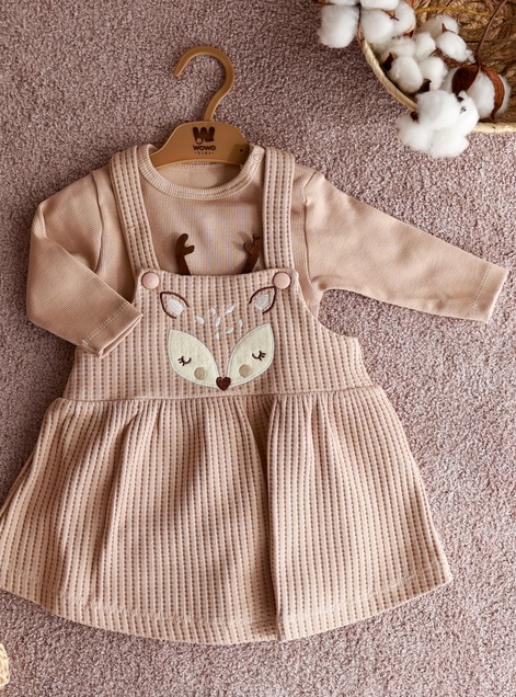 WOWO  komplet Haljinica i bodi  Bambi 2/1 (bež) 74 (6-9 mes) 4668