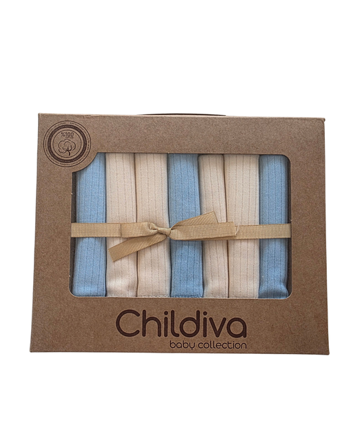 Childiva Set bebi krpica od organskog pamuka 7/1 (plava-bela) 4747