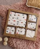 Bubbles set 10/1 za novorođenče od organskog pamuka (Srce)