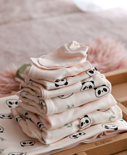 Bubbles set 10/1 za novorođenče od organskog pamuka (Panda) bez kutije 5544