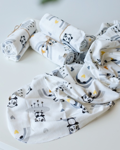 Wowo tetra pelena panda  flanel  110x100 3737