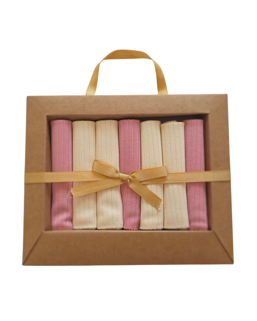 Childiva Set bebi krpica od organskog pamuka 7/1 (roza-bela) 4963