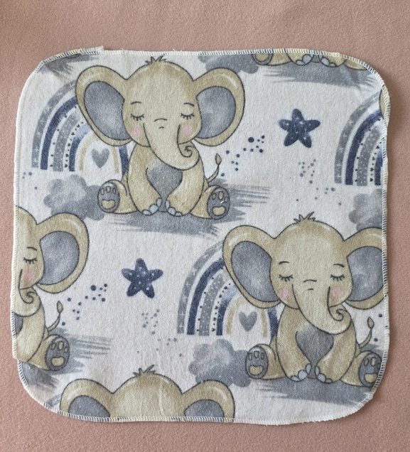 WOWO  flanel bebi krpica slončić plave boje 4739