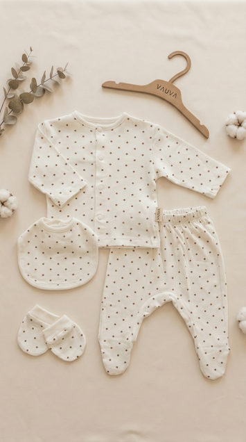 Vauva set za novorođenče 5/1, dezen dots, 0-3 mes 5201