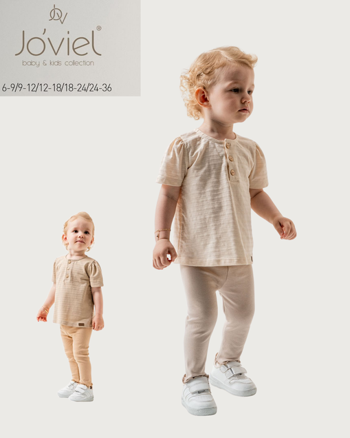 Joviel set za devojčice tunika i helanke  bež  vel. 6-9 mes 3915