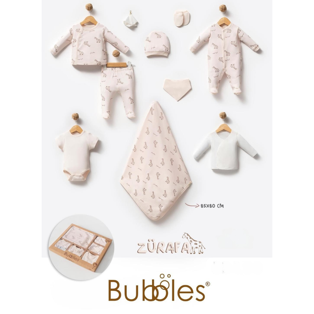 Bubbles set 10/1 za novorođenče od organskog pamuka  Žirafa 3801