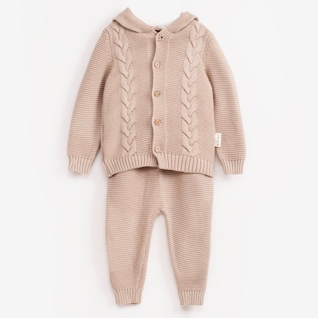 VAUVA set 2/1 pantalone i dukserica sa kapuljačom, 18-24m, 86-92cm, Mokri pesak 5296